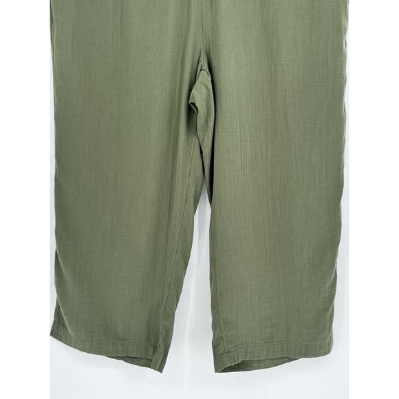 Old Navy High-Waisted Crinkle Gauze Super Wide-Leg Pants Size 4X Olive Green - Picture 4 of 11